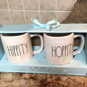 🆕 Rae Dunn HIPPITY HOPPITY Mug Set of 2 -Ceramic